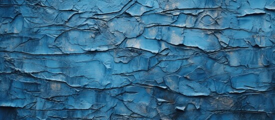 Close-up of blue wall with peeling paint