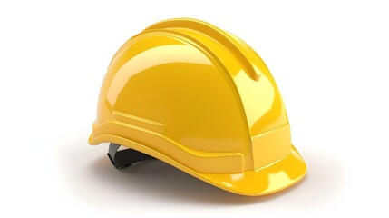 Hard Hat Icon Symbolizing Construction Engineering and Worker Safety on White Background