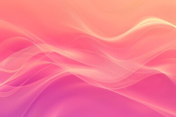 Soft pink and orange gradient background with abstract waves - obrazy, fototapety, plakaty