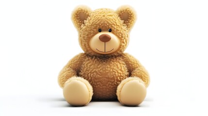 Soft and Huggable Brown Teddy Bear Plush Toy Representing Childhood Comfort and Innocence on White Background