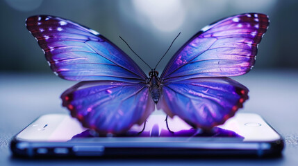 butterfly on purple flower - obrazy, fototapety, plakaty