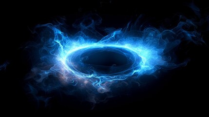 make a similar small circular blue mana energy aura