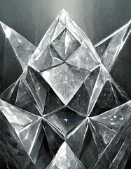 Visualize a crystalline structure that resembles rough diamond facets - obrazy, fototapety, plakaty