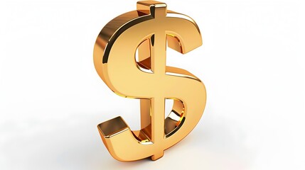 Glittering Golden Dollar Sign Icon Symbolizing Wealth and Economic Prosperity
