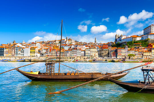 Beautiful view of the city of Porto on a beautiful summer day. Porto, Portugal
