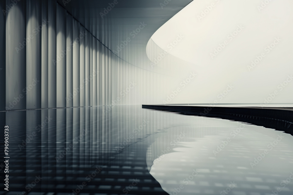 Poster abstract background with futuristic architecture and reflections. hi-tech. futuristic background ima
