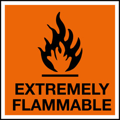 Hazardous Substances Identification Storage Area Marking Label Warning Symbol Extremely Flammable