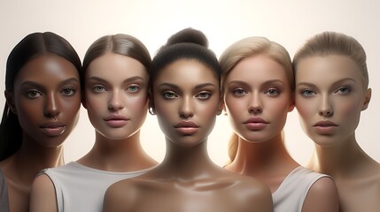 Portrait of Diverse Group of Beautiful Women

