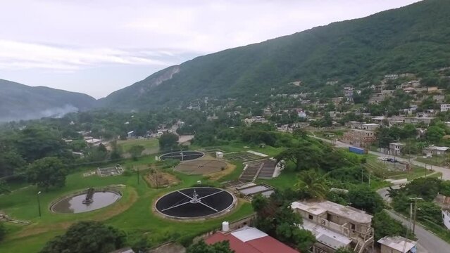 Aerial view over August town, Kingston Jamaica