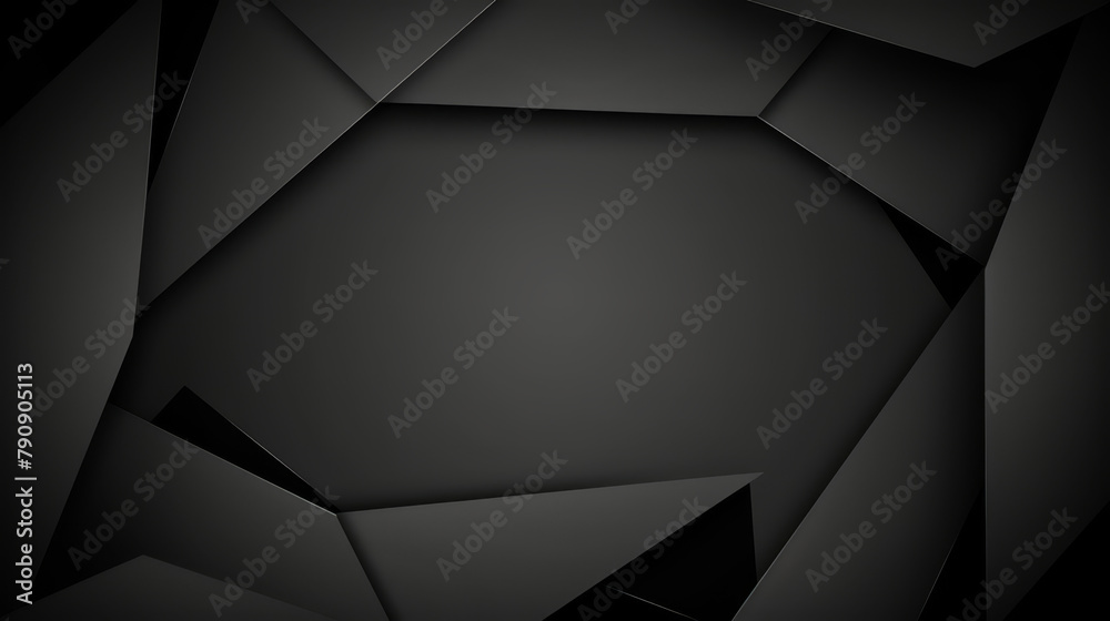 Sticker Dark grey geometric abstract design with shutter-like shape and space for text.