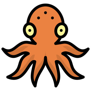 recommend clip art: octopus icon illustration design with outline