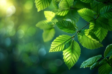 Nature of green leaf in forest at summer. 