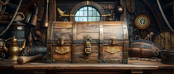 Tales of the Sea: A Glimpse Inside a Treasure-Laden Medieval Galleon. Concept Medieval Galleon, Treasure, Sea Adventures, Pirate Lore, Nautical History