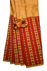 Muga Silk Assamese Sadar Mekhela, Assamese Cloth for women, Bihu, Japi, Folded Muga Cloth, Muga...