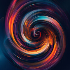 Obraz premium Abstract concept of flux, visualized as a dynamic 3D vector swirl of colors and shapes, representing change and flow in a visually captivating way