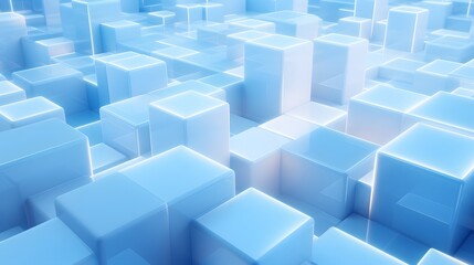 Obraz premium 3d rendering of white and blue abstract geometric background. Scene for advertising, technology, showcase, banner, game, sport, cosmetic, business, metaverse. Sci-Fi Illustration. Product display