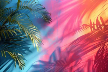 Badezimmer Foto Rückwand Summer Background Shadow Texture Leaf Palm Summer © 효섭 이