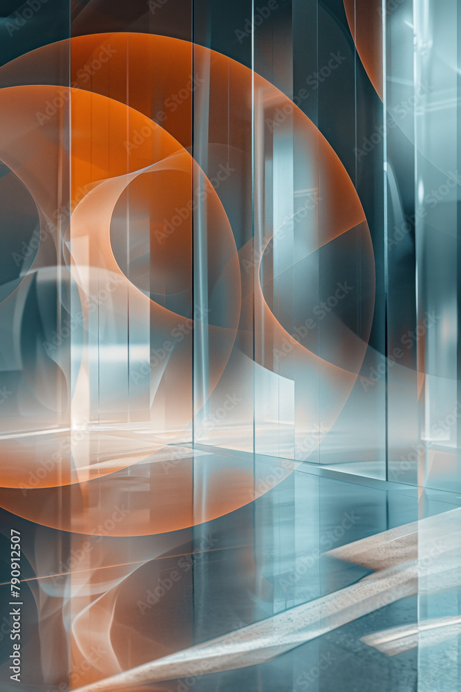 Poster abstract background with reflections and caustics. hi-tech. futuristic background image. created wit