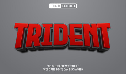 Editable 3d text style effect - Trident text effect Template