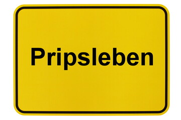 Illustration eines Ortsschildes der Gemeinde Pripsleben in Mecklenburg-Vorpommern
