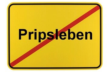 Illustration eines Ortsschildes der Gemeinde Pripsleben in Mecklenburg-Vorpommern