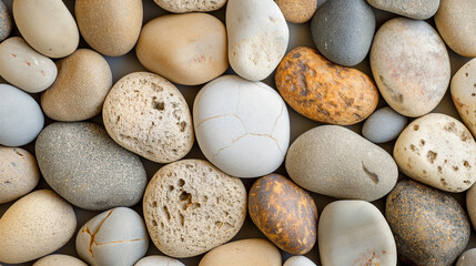Multi-Colored Stones Texture, Varied Pebbles, Natural Earthy Background