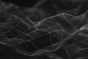 abstract 3d black polygonal wireframe mesh background