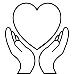 Heart in hands vector 