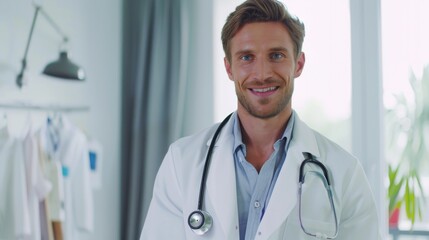 Smiling Doctor in Medical Office