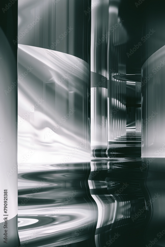 Poster abstract background with reflections and caustics. hi-tech. futuristic background image. created wit