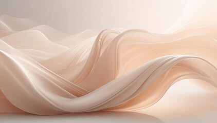 elegant, overlapping transparent fabrics swing in the room