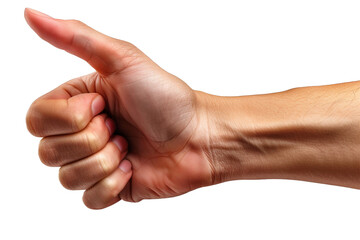 A hand making a call me gesture with thumb and pinky extended, isolated on transparent background, png file