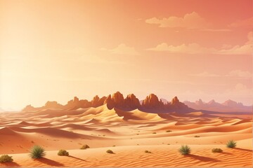 Fototapeta na wymiar Desert Landscape Background, Desert Background, Desert Wallpaper, Desert Scenery, Sand Desert Landscape, Sand desert scenery, Dune Landscape, AI Generative