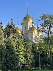 Russia, May 2023 Volgograd, view of the Church of All Saints on Mamayev Kurgan.