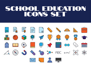 School Icons Set Vector Illustration education icon Student vector