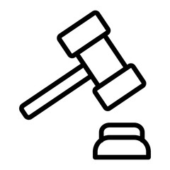 Law Vector Line Icon Design