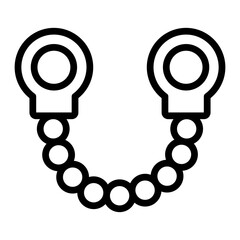 Handcuffs Vector Line Icon Design