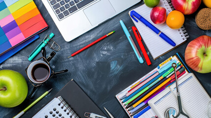 A laptop computer sits open on a table next to a cup of coffee, ready for a productive work session or relaxed browsing