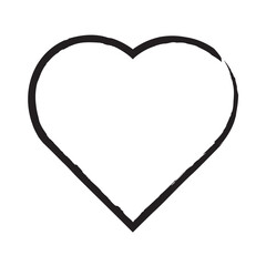 Heart contour vector. Black hand drawn love icon isolated. Paint brush stroke heart icon. eps10