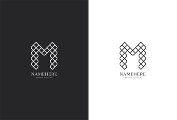 Abstract geometric letter m logo