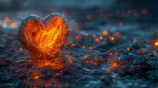Djinns Flame Heart, wish-fire core, essence of boundless magic and freedom, close up warmth, nights allure, genies essence