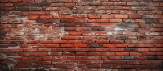Naklejka premium A rugged brick wall with numerous cracks