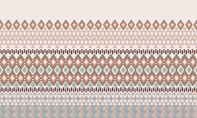 pixel art embroidery on white background seamless pattern.ornament. Ethnic .decor style. Boho geometric ornament. Vector seamless pattern.  blanket, rug. Woven carpet fabric