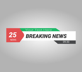 Design banner for bar Headline news title, Video and Media Channel vector, sport game in Television,