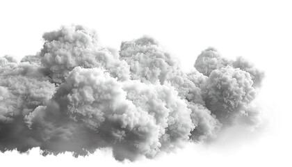 Weather dynamic special effect 3D rendering on transparent background Wonder monochrome clouds. Atmospheric phenomena - obrazy, fototapety, plakaty