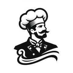 A chef  for a logo in vector graphics style