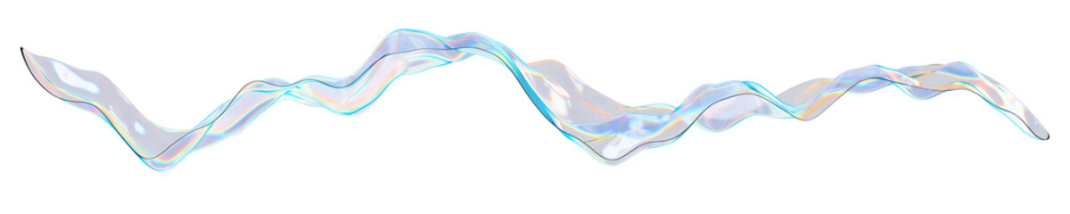 Set of 3d transparent glossy ribbon with dispersion effect. Rainbow colors reflection glass. 3d glass band or stripe with crystal dispersion effect. Abstract empty glassy square with prism holographic