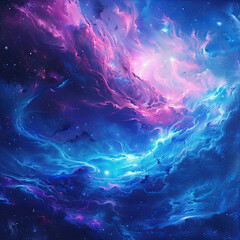 Fototapeta na wymiar Radiant Cosmos A Symphony in Pink and Blue