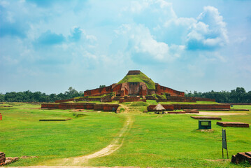 Frontal view of Sompur Mahavihara or Paharpur Buddhist Vihara