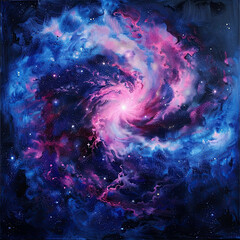 Fototapeta premium Radiant Cosmos A Symphony in Pink and Blue